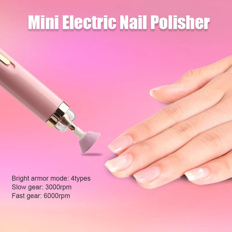 5 in 1 Electric Nail Polish Drill Machine With Light Portable Mini Electric Manicure Art Pen Tools For Gel Remover