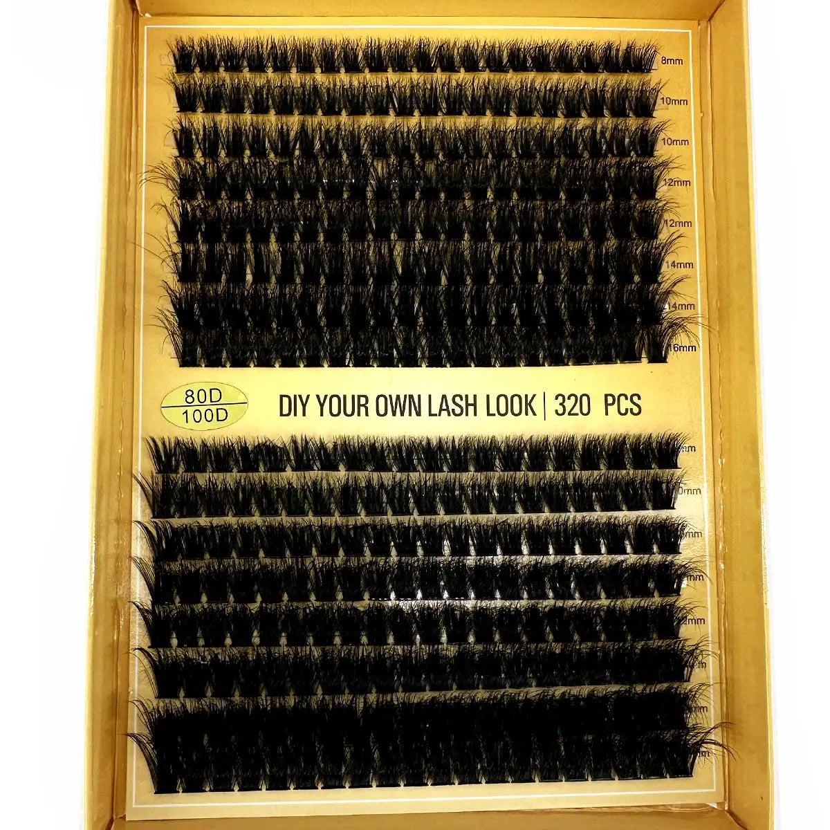 16Rows 320Bundles 5D Fluffy Lashes Cluster 60/80/100D Thick Eyelash Russia Curl Wispy Individual Lashes 8-16mm Eyelash Extension