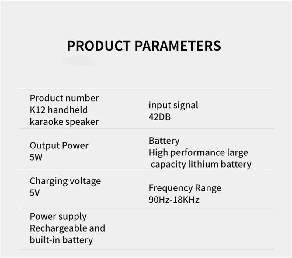 Bluetooth K12 Karaoke Machine Portable 5.3 PA Speaker System with 2 Wireless Microphones Home Family Singing Children's Gifts