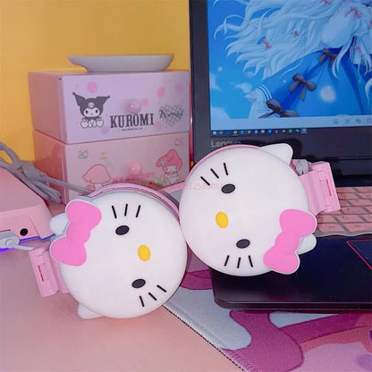 Hello Kitty Cute Bluetooth Headphone Wireless Headsets Anime Cartoon Stereo Headset Earphone With Mic Fashion Hottie Y2k Gifts