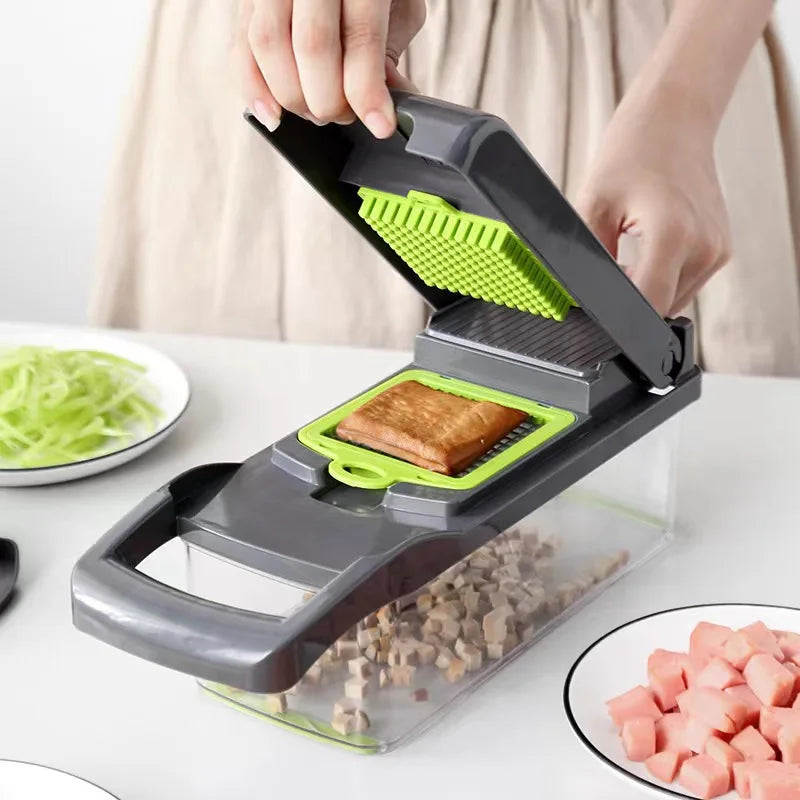 Multifunctional Vegetable Chopper Slicer Cutter Shredders Slicer With Basket Handle Food Grate Food Onion Chopper 14/16 in 1