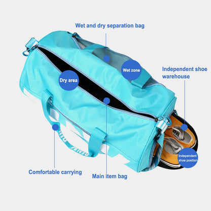 Handheld Portable Gym Bags Adjustable Shoulder Strap Yoga Sports Pouch with Shoe Compartment Multifunctional for Travel Swimming