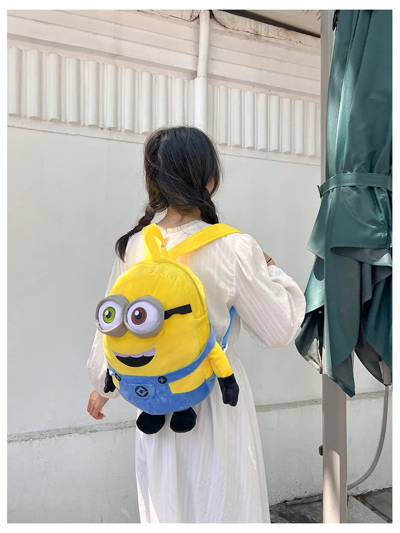 New Cartoon Anime Plush Backpack Minions Doll Large Size School Bag Large Capacity Student Cartoon Backpack