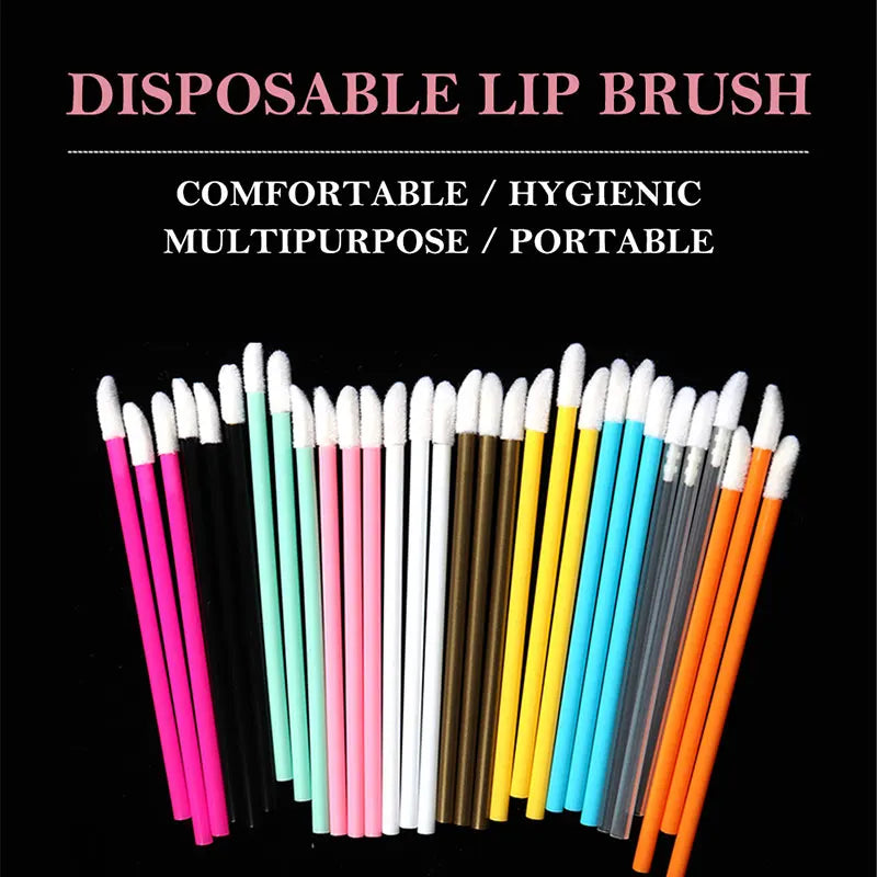 50pcs Disposable Lips Brush Mascara Wands Cleaner Makeup Labiales Brushes Eyelash Extension Lipstick Brush for Makeup Tools