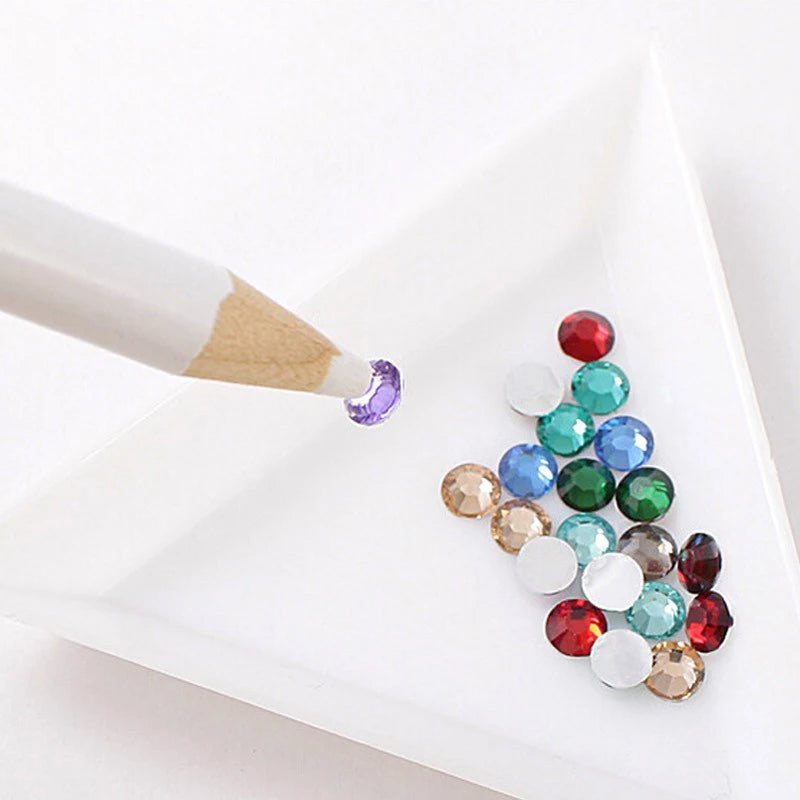 20/5Pcs Rhinestone Picker Dotting Pencil White Wax Pen for Picking Up Stones Crystal Bead Applicator Nail Art Decoration Tools