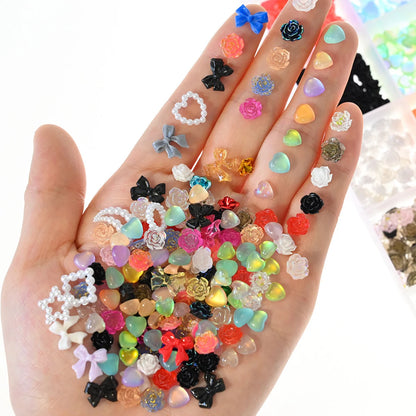 500-600pcs Bow Flower Nail Art Resin Decorations Mix Shapes Nail Charms Press on Manicure Supplies Jewelry Kawaii Accessories *&