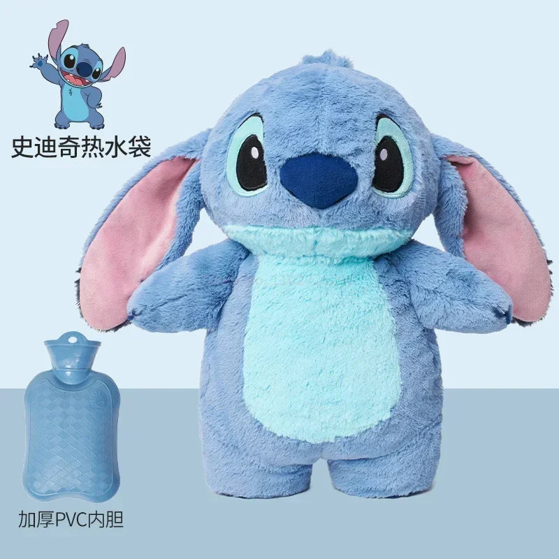 Genuine Disney Stitch Angel Lotso Plush Anime Hand Warm Bottle Hot Water Bottles Winter Portable Warm Hand Bag Birthday Gift