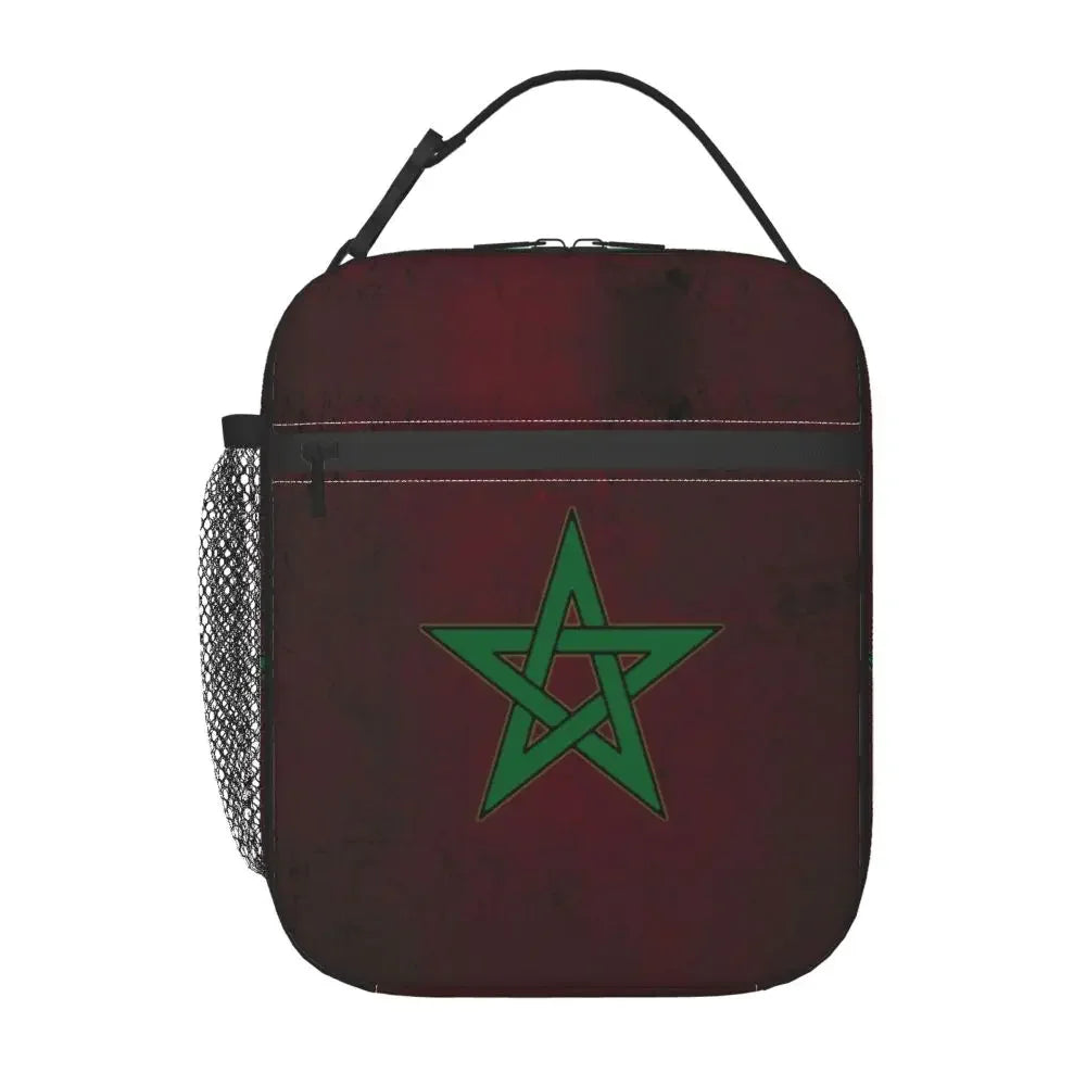 The Flag Of Morocco Thermal Insulated Lunch Bag Women Resuable Lunch Tote for School Office Outdoor Multifunction Food Box