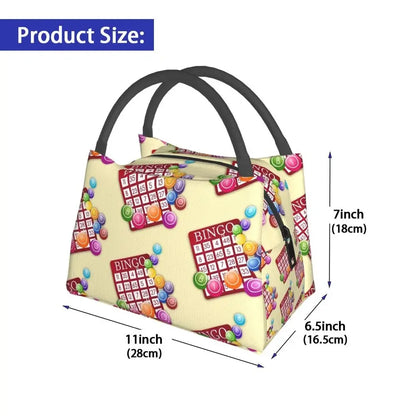 I Love Bingo Game Insulated Lunch Bags for School Office Waterproof Cooler Thermal Lunch Box Women lunchbag