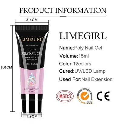 LIMEGIRL Nail Extension Gel Set With UV LED Lamp Quick Extend Mold Nail Kit Gel Set Vernis Semi Permanent For Manicure Set