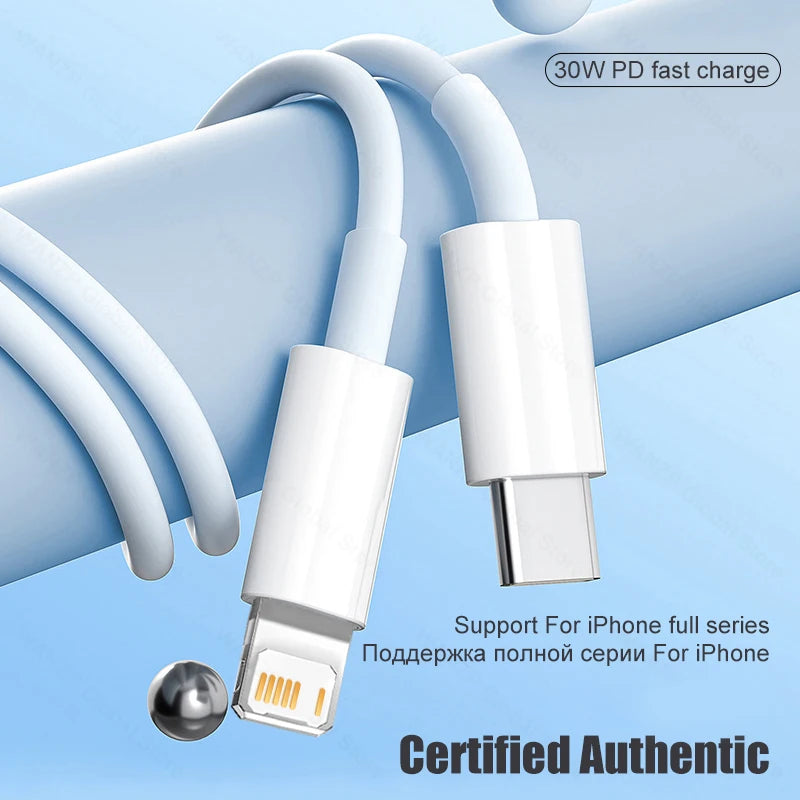 30W Fast Charging Cable For Apple iPhone 14 13 12 11 Pro Max Mini USB C Quick Cable For X XR XS 8 7 14 Plus SE Phone Accessories