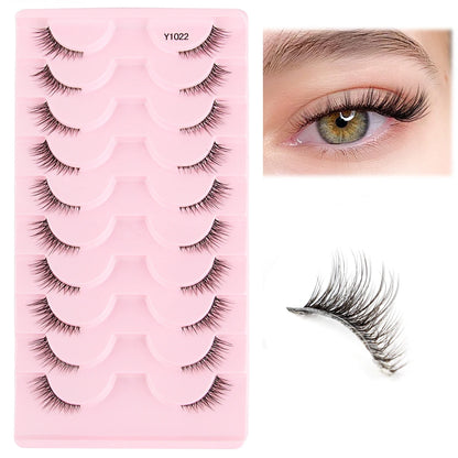 Half Lashes Mink Eyelashes Natural Soft Cat Eye False Eyelashes Long Wispy 3D Mink Lashes Makeup Eyelash Extension Fake Lashes