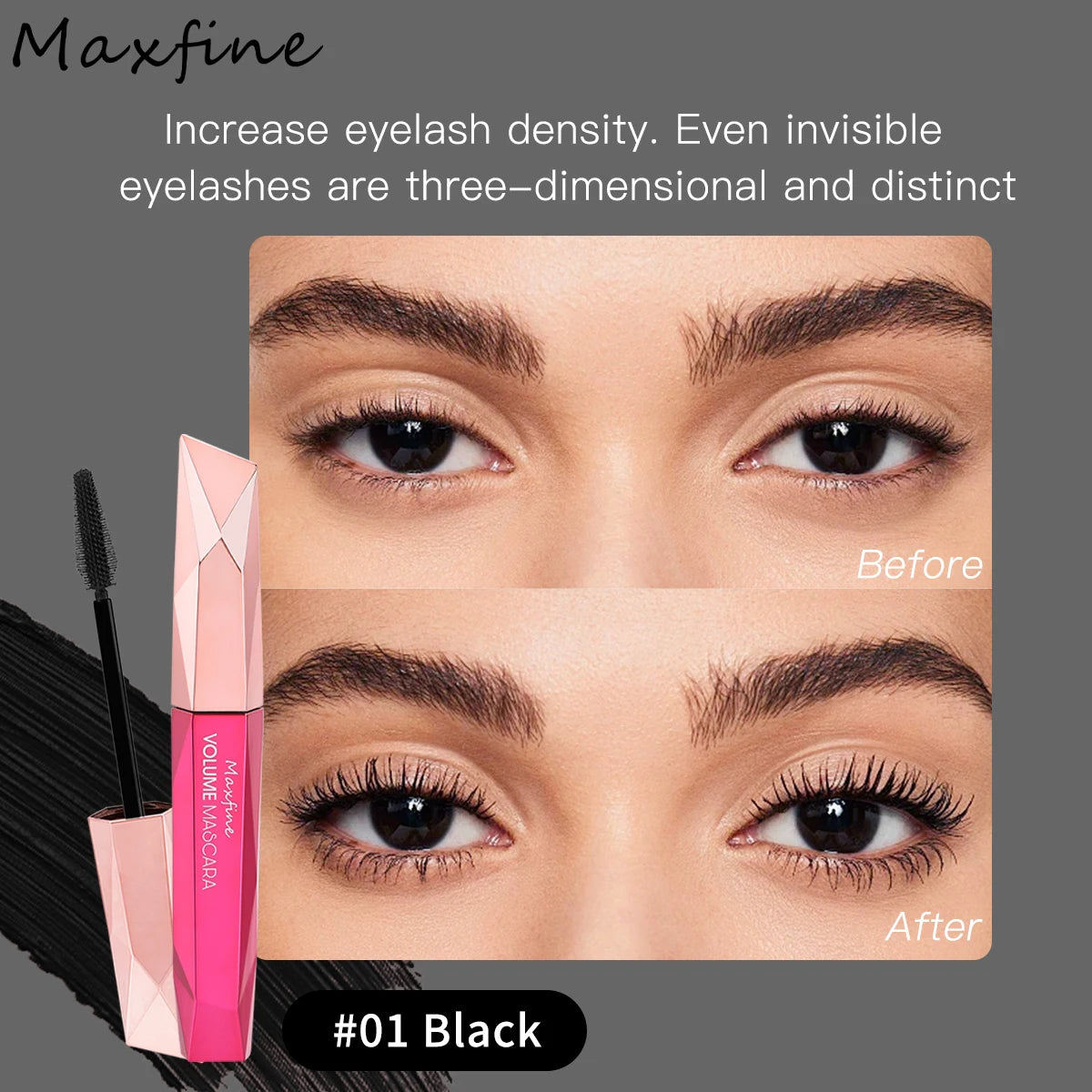 Waterproof Mascara Eyelashes Extension Thick Curling Non-smudge Quick Dry Long-lasting Black Brown Pink Colorful Mascara Makeup