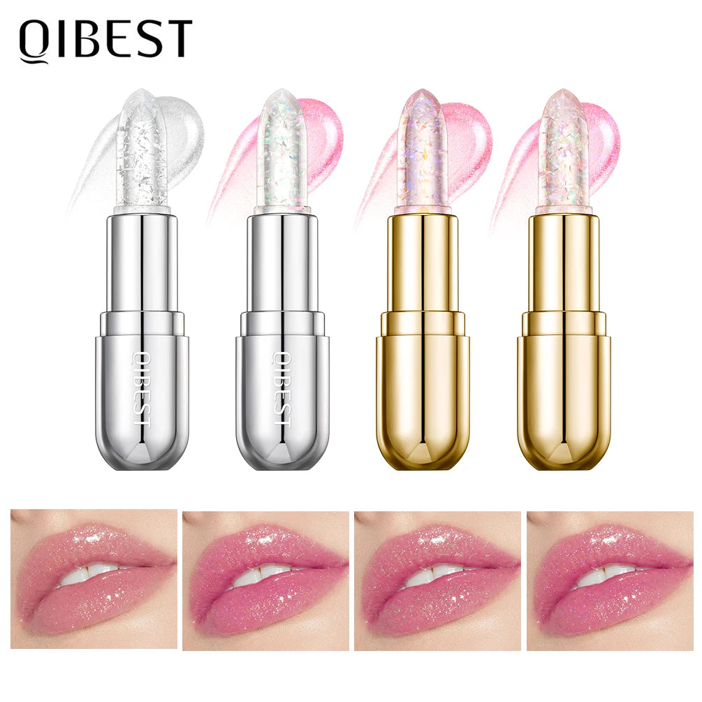 Sparkling Sequins Color Changing Lipstick Jelly Balm Moisturizing Glitter Pearl Lip Balm Long Lasting Transparent Lipstick Gel