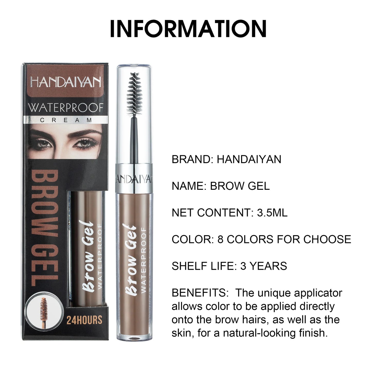 8 Color Liquid Eyebrow Cream Gel Waterproof Not easy to smudge Dyeing Eyebrow Tattoo Tint Double Head With Eyebrow Mascara Brush