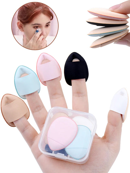 5/10Pcs Mini Finger Puff Foundation Small Air Cushion Powder Sponge Face Concealer BB Cream Cosmetic Applicator Makeup Tools