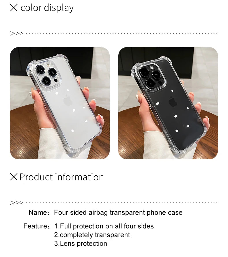 For Apple Original Shockproof Clear Case For iPhone 15 14 13 12 11 Pro Max Mini Cover X XR XS 8 7 6 14 15 Plus SE Accessories