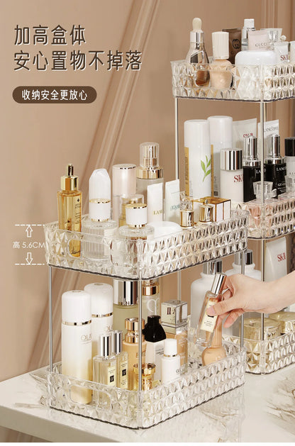 Acrylic Storage Organizer Shelf Of Bathroom Home Kitchen Makeup Skincare Shampoo Lipstick Tabletop Holder Cosmetic Desk Rack