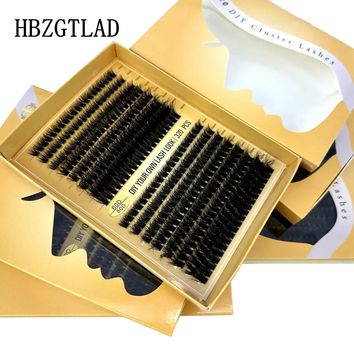 16Rows 320Bundles 5D Fluffy Lashes Cluster 60/80/100D Thick Eyelash Russia Curl Wispy Individual Lashes 8-16mm Eyelash Extension