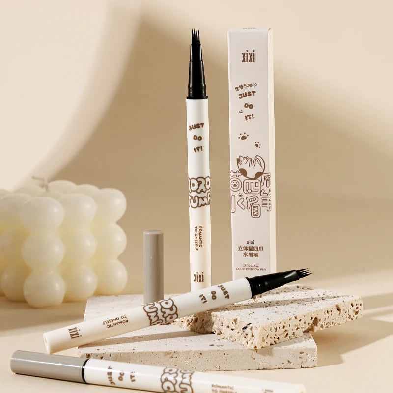 Four Claw Water Eyebrow Pen Natural Smooth Clear Roots 4 Point Head Liquid Eye Brow Liner Pencil Waterproof Eye Makeup Cosmetic