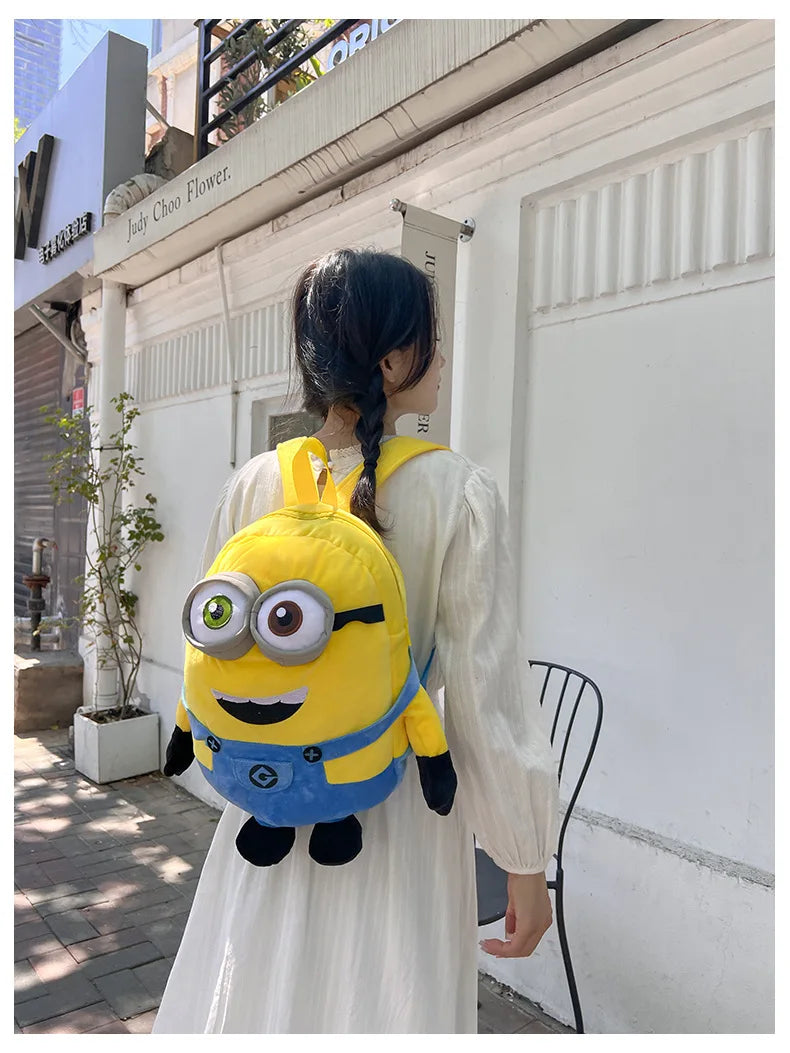 New Cartoon Anime Plush Backpack Minions Doll Large Size School Bag Large Capacity Student Cartoon Backpack