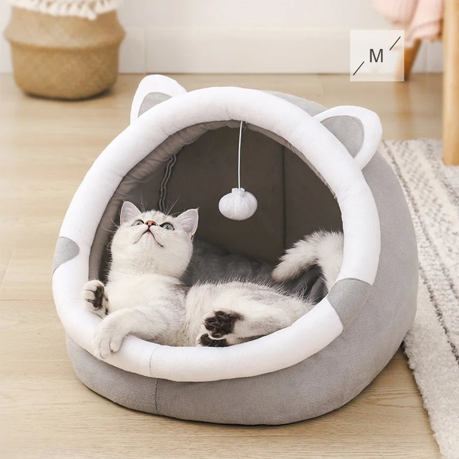 Cute Cat Bed Pet House Kitten Lounger Cushion Washable Puppy Basket Mat Soft Mat Bag Cave Cats Bed for Cats House Bed Supplies