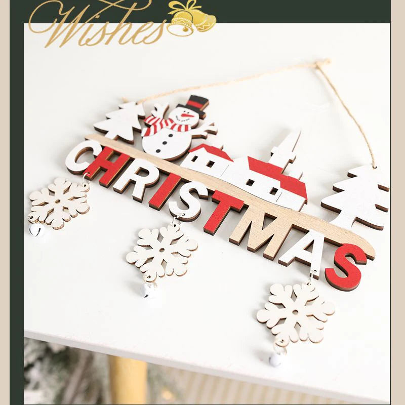 Wooden Christmas Hanging Pendants Gnome Santa Claus Merry Christmas Decoration for Home Xmas Tree Ornaments 2024 New Year Gifts