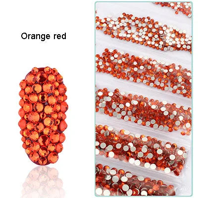 1728 Pcs/bag SS4-SS12 6-Sizes Mixed Round Nail Drill Adhesive Flat-bottomed Crystal Glass Mobile Phone Case Iron Diamond Mater