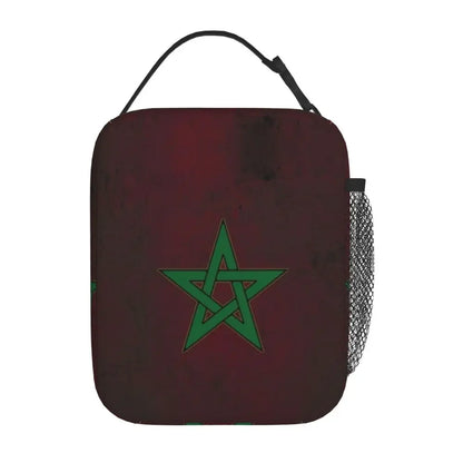 The Flag Of Morocco Thermal Insulated Lunch Bag Women Resuable Lunch Tote for School Office Outdoor Multifunction Food Box