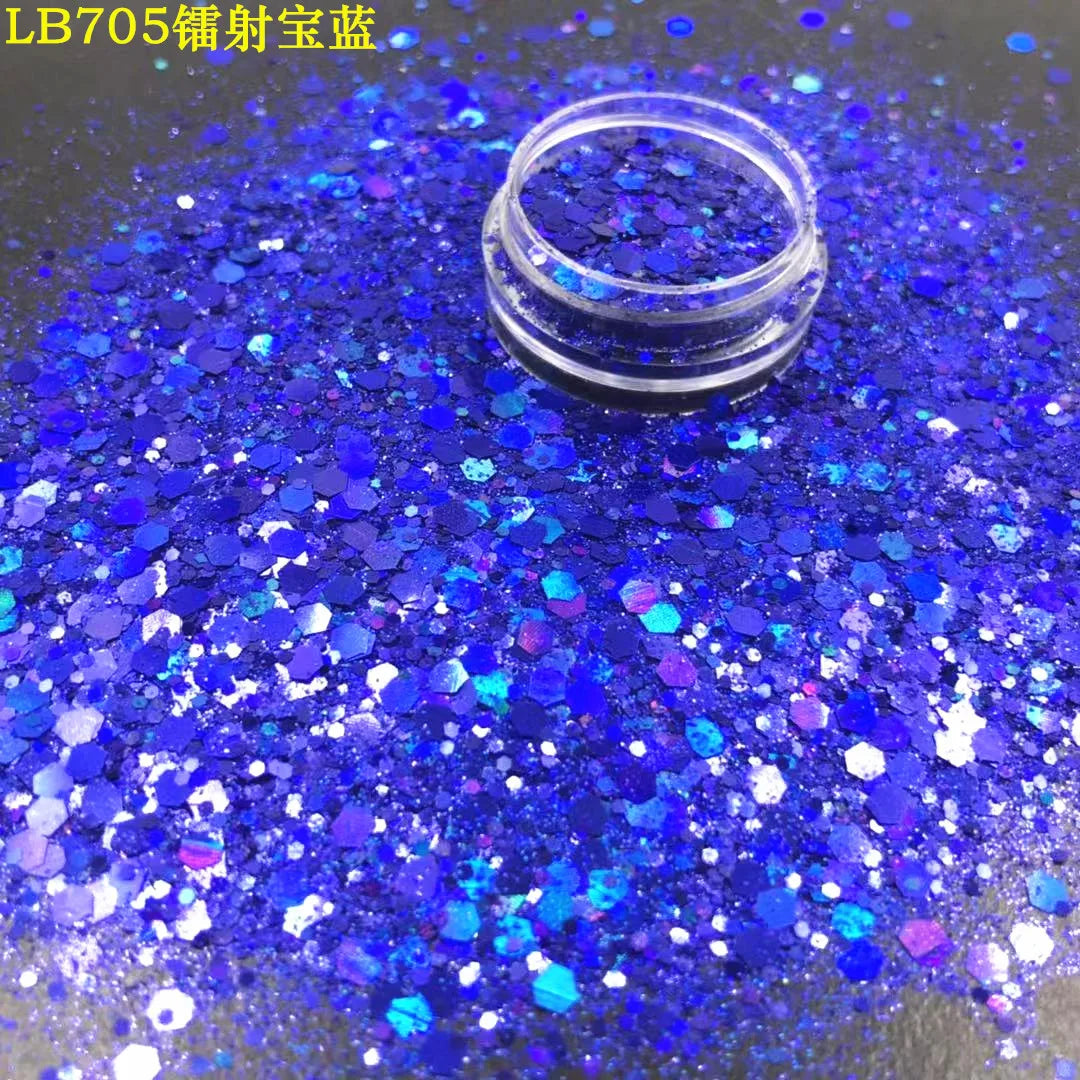 24 Colors Holographic Chunky Glitter 24 Colors Total Laser Nail Glitter Flakes Chunky Holographic Laser Nail Glitter