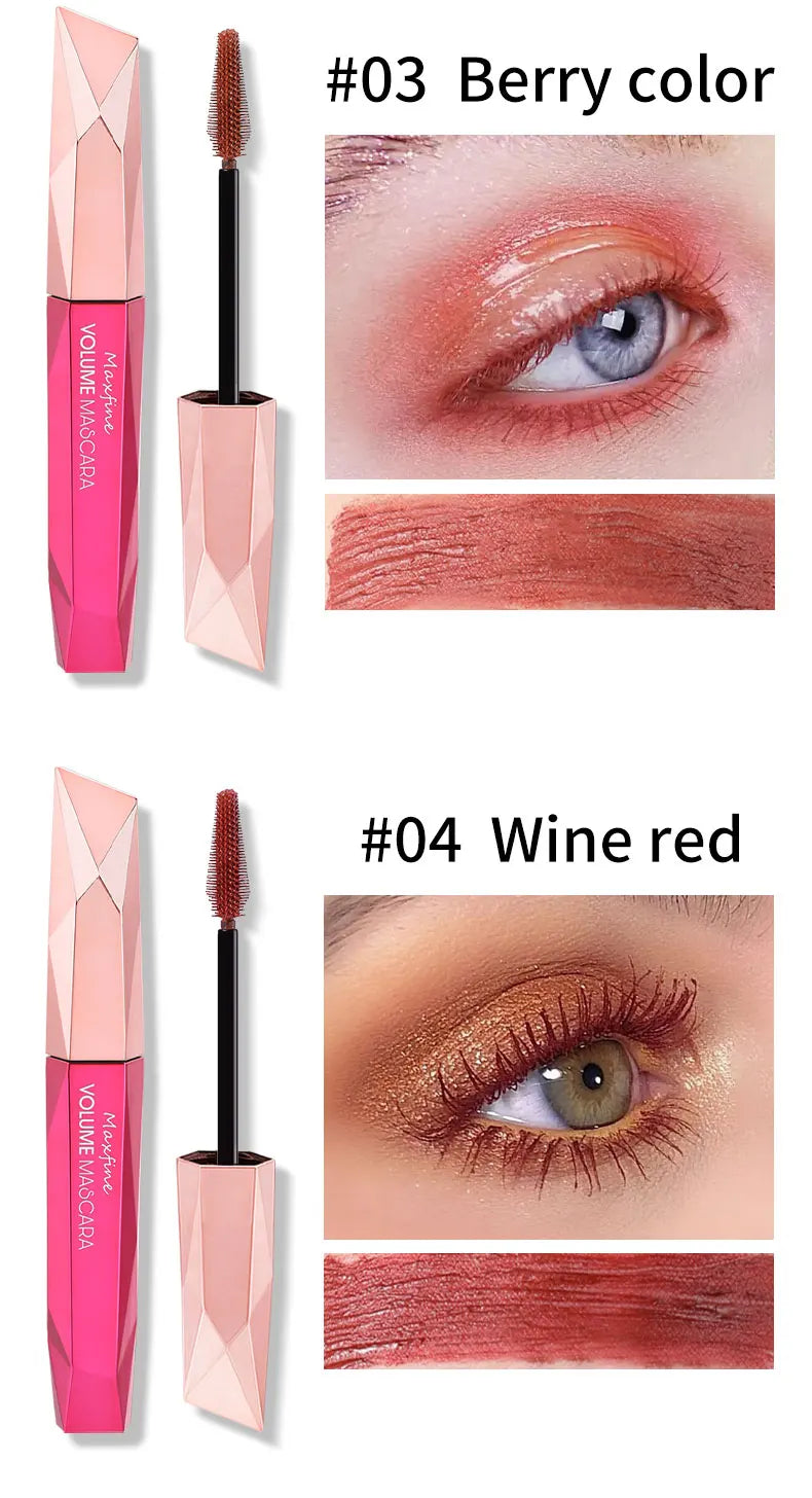 Waterproof Mascara Eyelashes Extension Thick Curling Non-smudge Quick Dry Long-lasting Black Brown Pink Colorful Mascara Makeup