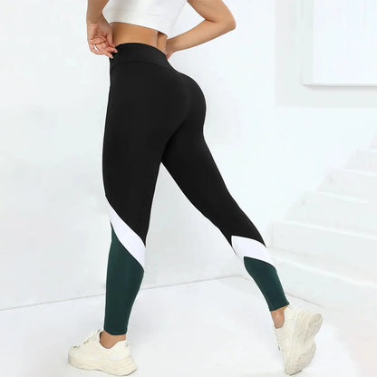 Colorblocked High Waist Yoga Pants Leggings for Women Tummy Control Workout Leggings for Women