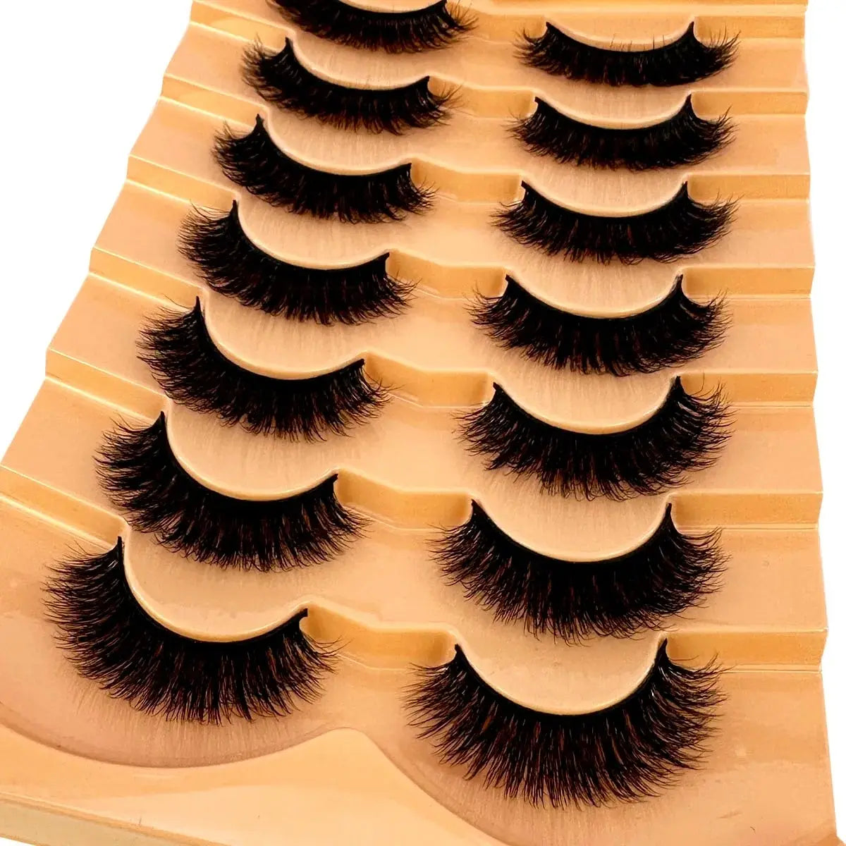 New 7 Pairs Lashes 3D Mink Fluffy Eyelashes Short Lasting Thick Wispy Natural Lashes Dramatic Volume Lashes Extension Thick Long