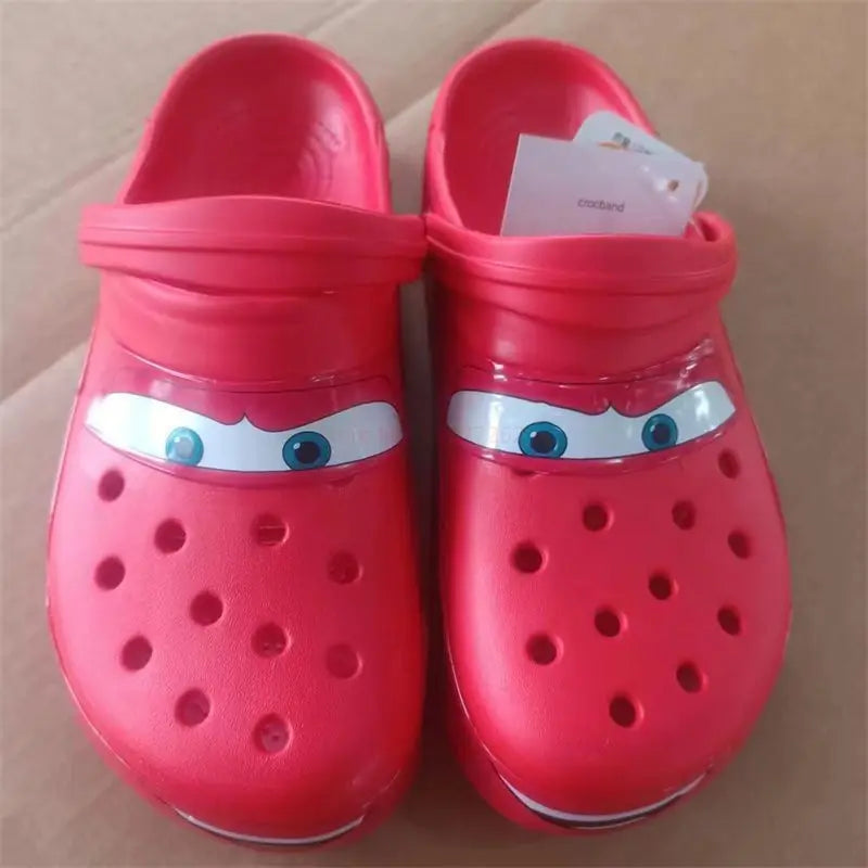 Disney Cartoon Mcqueens Pixar Solid Waterproof Slippers Adult Outdoor Sand Sandals Eva Casual Breathable Ankle-wrap Shoes Gift