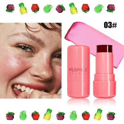 Jelly Gel Blush Moisturizing Lip Cheek Multi-use Balm Natural Rouge Tinted Blusher Stick Long Lasting Brighten Skin Makeup