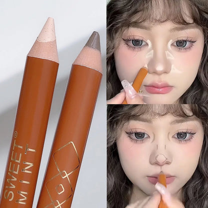 Double-head Sculpting Contour Pencil Makeup Facial Contouring Cement Gray Nose Shadow Cream Natural Stereoscopic Highlight Stick