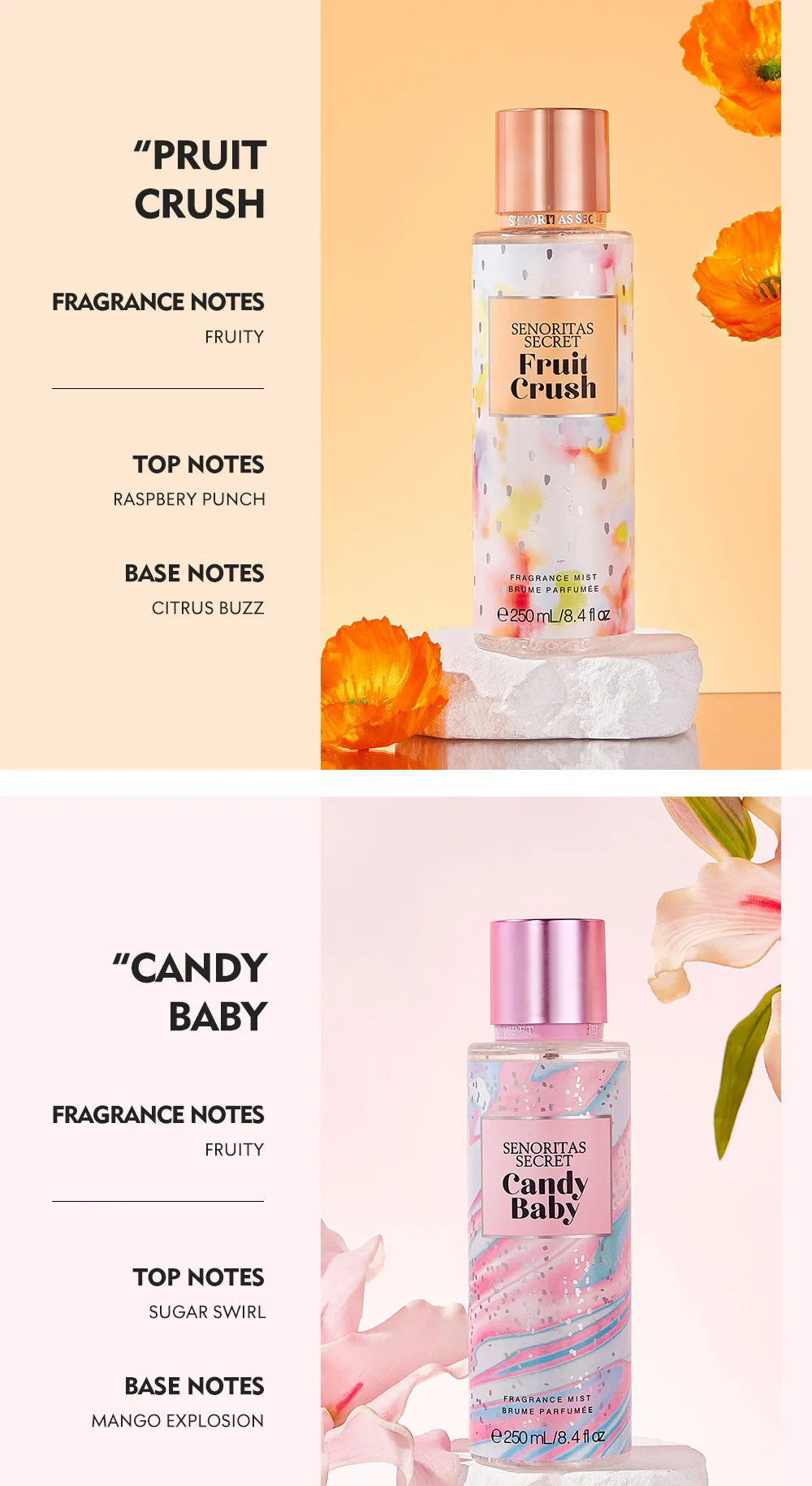 Body spray Big Brand Victoria Women's  Fragrance Floral and Fruit Tone Lasting Fragrance Thailand's Best seller 250ml