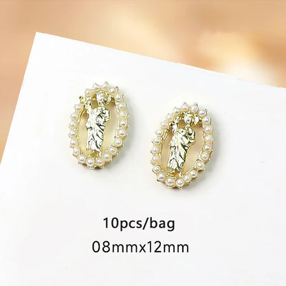 3D Diamond Virgin Mary Nail Charms Glitter Luxury Zircon Crystals Metal Alloy Nails Jewelry Manicure Accessories Decoration