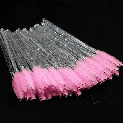 Disposable Crystal Eyelashes Brush Comb 50Pcs Eye Lashes Extension Mascara Wands Makeup Professional Makeup Beauty Tool