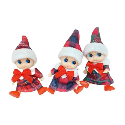 Christmas Baby Elf Dolls Kawaii Mini Babies Elf Dolls Set Plush Toys Accessories Festive Party Christmas Toys Gift for Kid Child