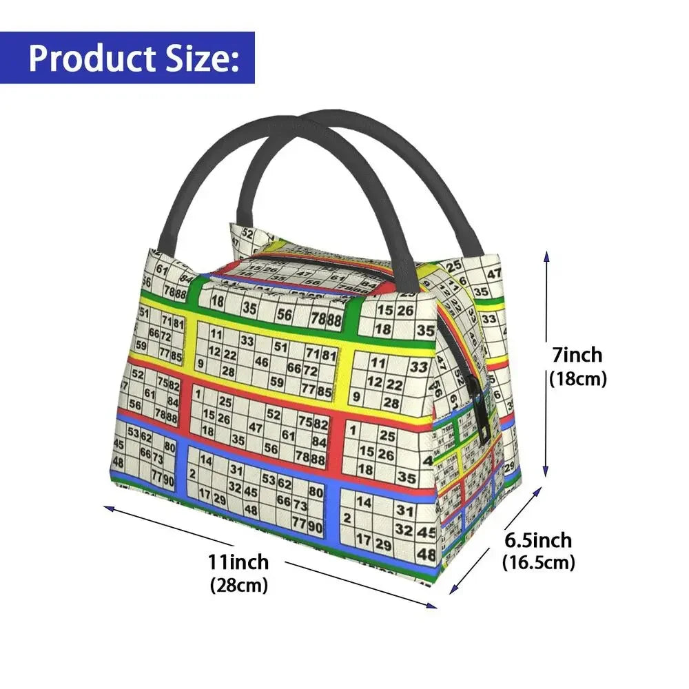 I Love Bingo Game Insulated Lunch Bags for School Office Waterproof Cooler Thermal Lunch Box Women lunchbag