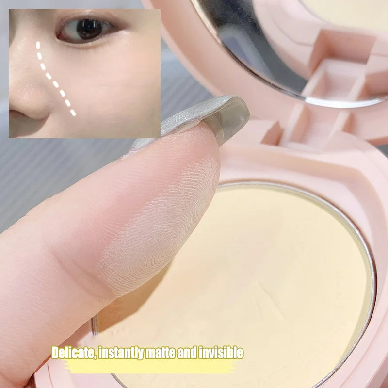 Face Powder Oil-control 24 Hours Long Lasting Waterproof Matte Pressed Powder Poreless Concealer Makeup Setting Compact Powder