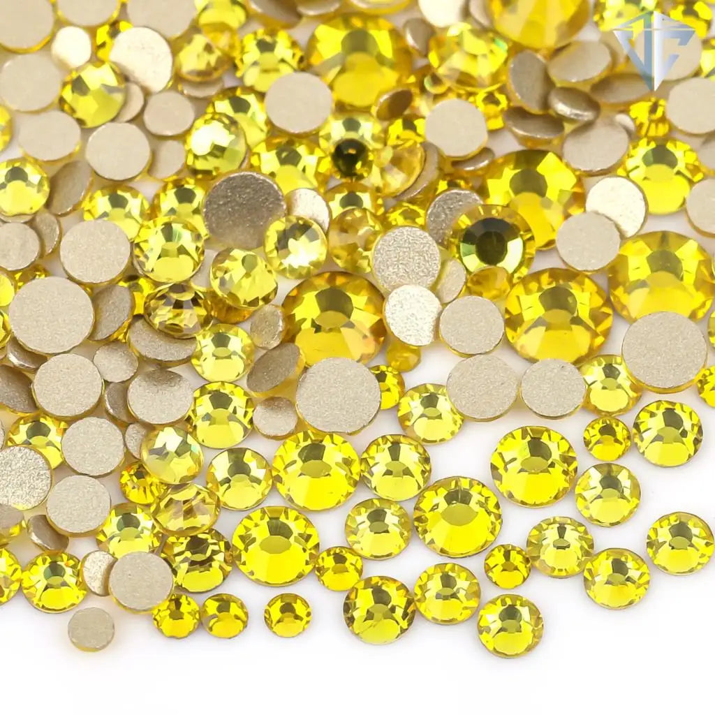 SS4-SS20 Mix Size Clear Crystal Non HotFix Gold FlatBack Rhinestones Decorations DIY Glitter Stones 3D Nail Art Accessories