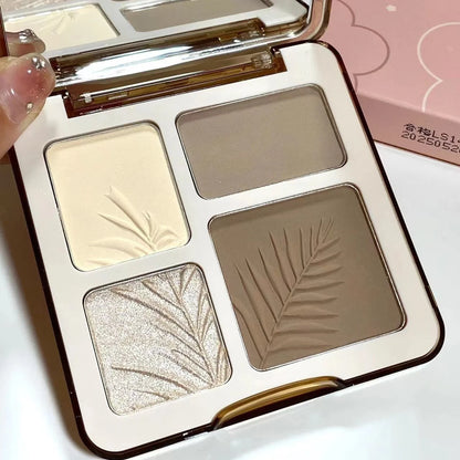 Four-color Highlighter Contour Palette illuminator Makeup 3D Bronzer Matte Contour Powder Rose Blush Highgloss Palette Cosmetics