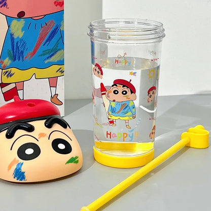 2024 New Crayon Shin Chan Straw Cup Tritan Material Phooey Kawaii Cup Quality Food Grade Convenient Leak Proof Kid Birthday Gift