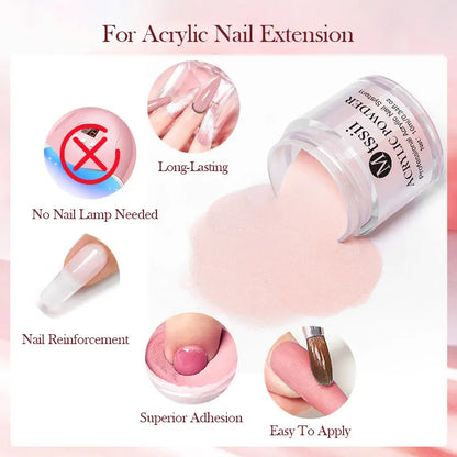 Nail Acrylic Powder and Liquid Monomer Nails Art Decoration For Manicure Set Kit Crystal Nail Glitter 3D Nail Tips Carving Tools