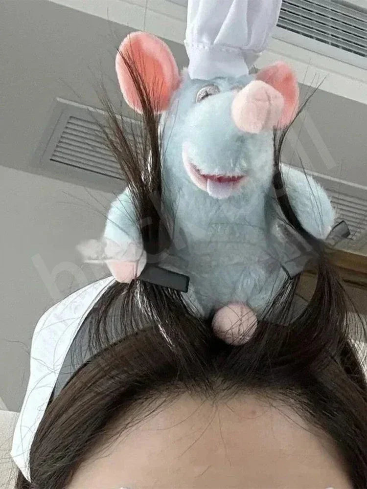 New Ratatouille Hairband Plush Doll Headband Cartoon French Wide-Brimmed Hairpin Photo Headdress Creativity Cute Toy Kids Gifts