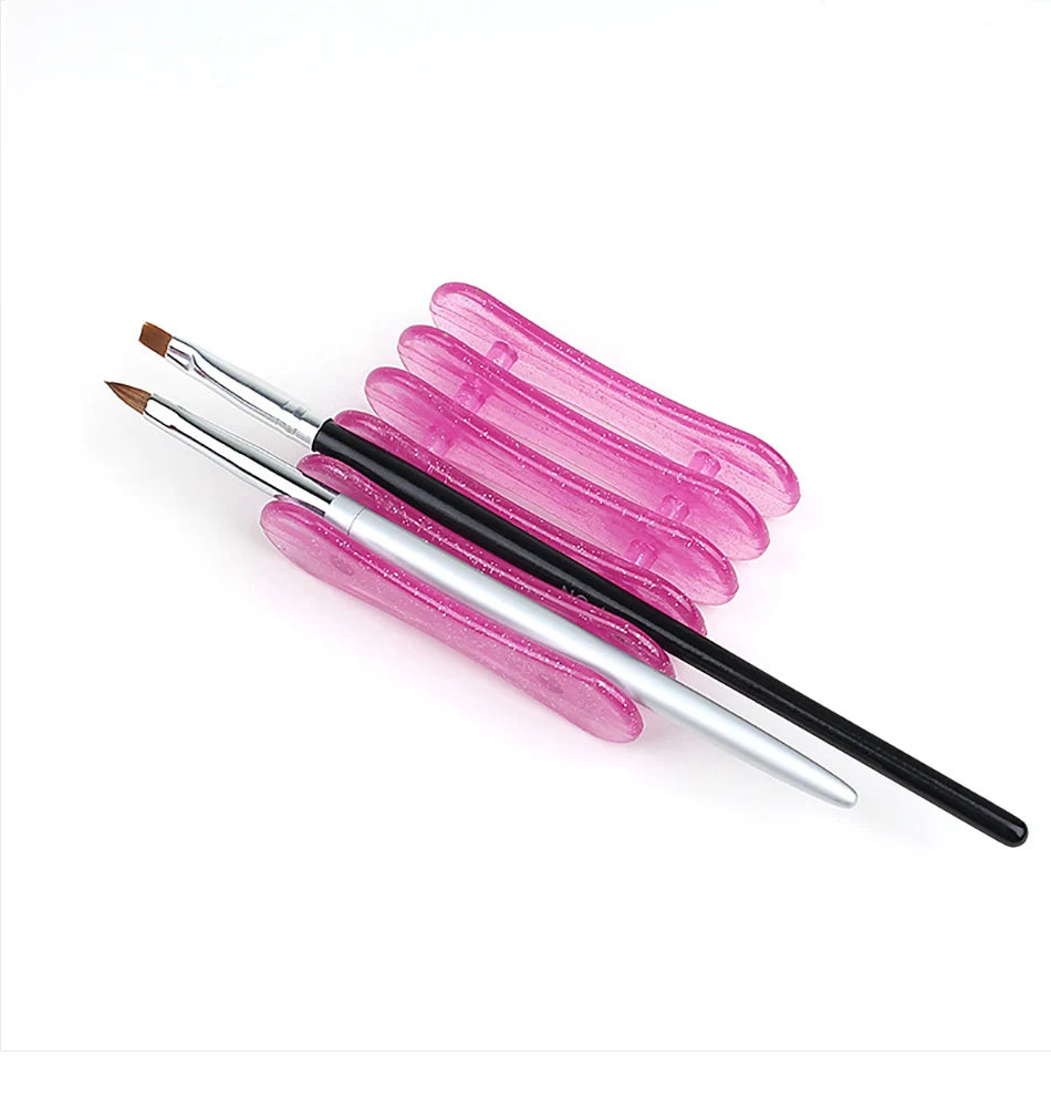 5 Grids Nail Art Painting Brush Holder Manicure Brush Rack Painting Pen Rest Display Stand UV Gel Brush Shelf Nails Accessories