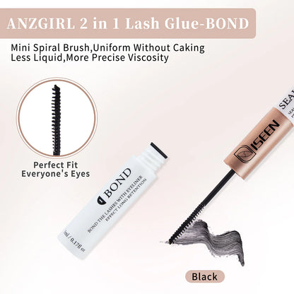 DIY Lash Extension set Mix Styles Lash Clusters Individual with Bond&Seal Remover Tweezers Lash Brush Makeup tool