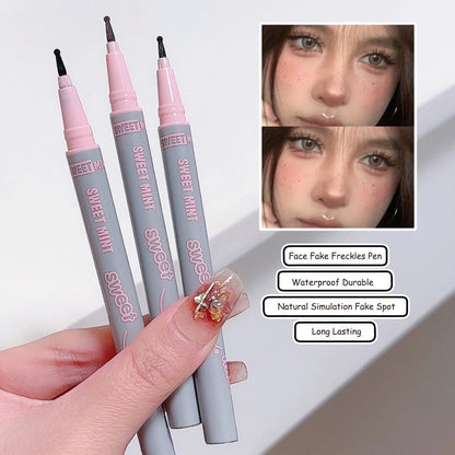 Natural Lifelike Fake Freckle Makeup Pen Liquid Lightweight Round Head Fake Spot Pen long Lasting Waterproof Face Dot Mole Pen